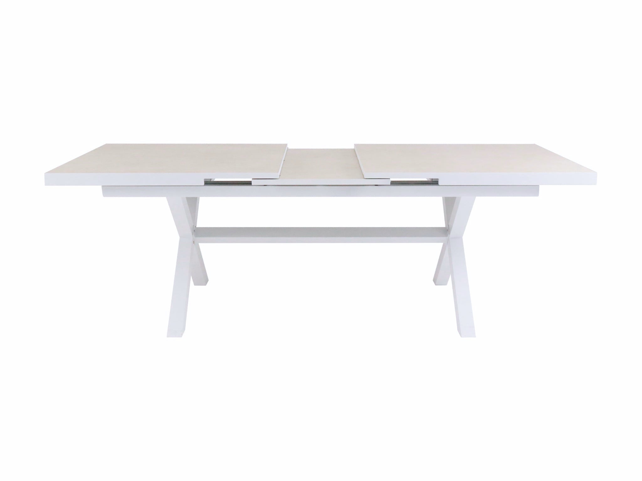 FurnitureOkay Mosman Ceramic Outdoor Extendable Dining Table (200/260x100cm) — White