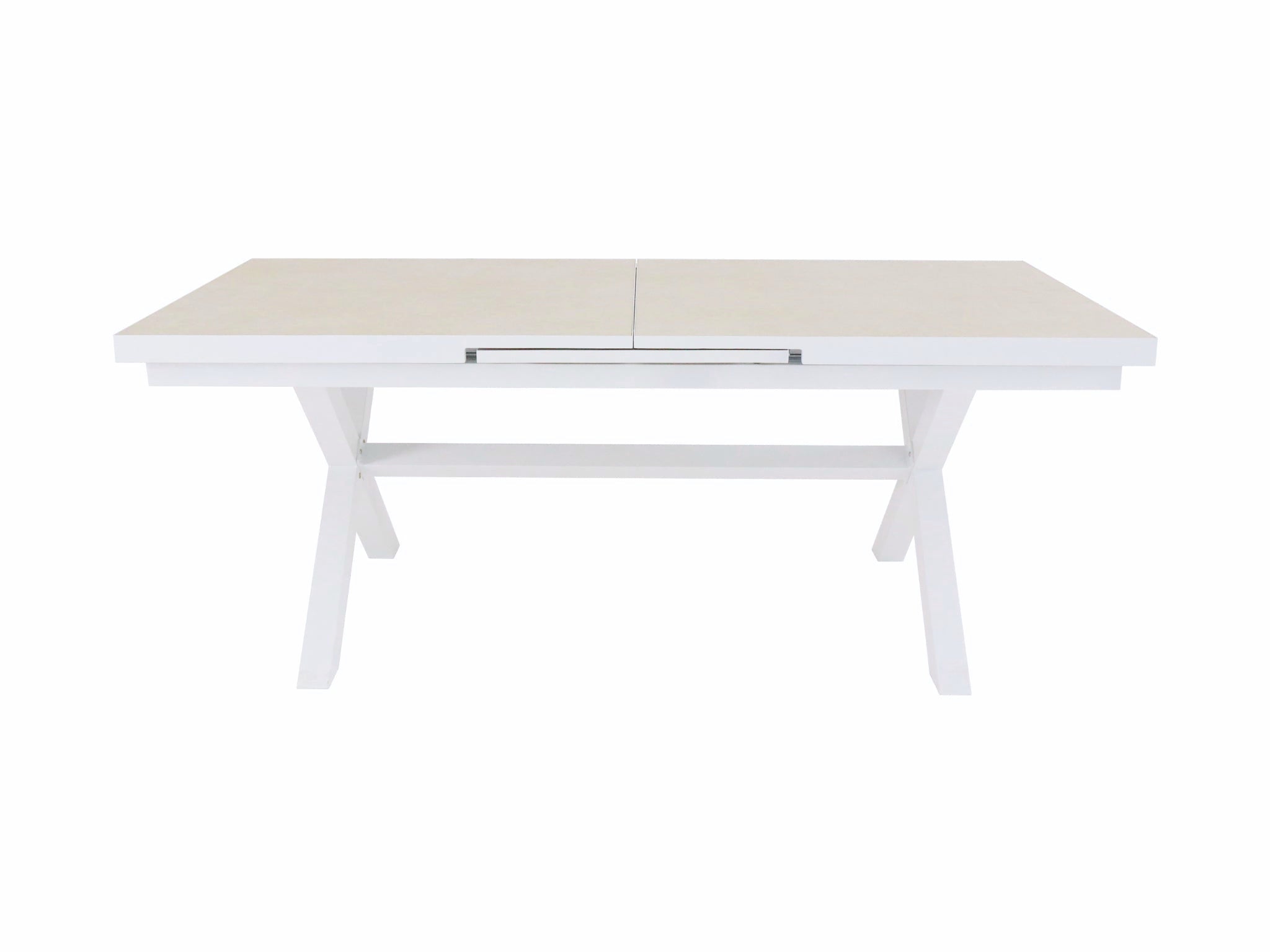 FurnitureOkay Mosman Ceramic Outdoor Extendable Dining Table (200/260x100cm) — White