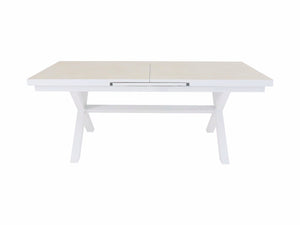 FurnitureOkay Mosman Ceramic Outdoor Extendable Dining Table (200/260x100cm) — White