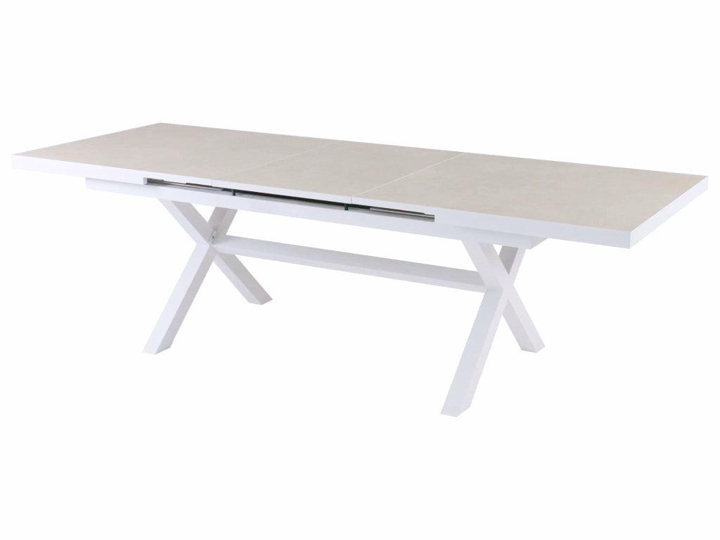 FurnitureOkay Mosman Ceramic Outdoor Extendable Dining Table (200/260x100cm) — White