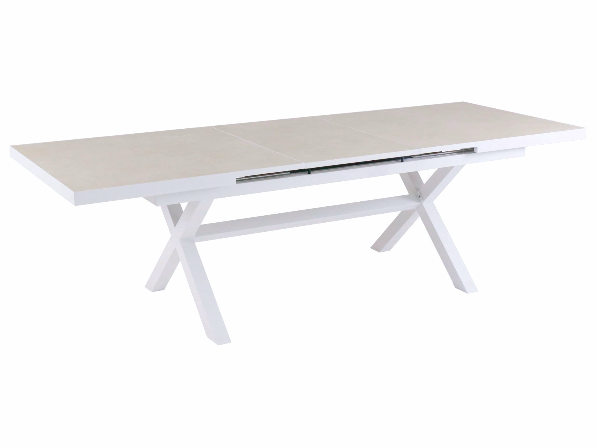 FurnitureOkay Mosman Ceramic Outdoor Extendable Dining Table (200/260x100cm) — White