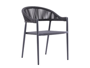 FurnitureOkay Nice Rope Outdoor Dining Chair — Charcoal