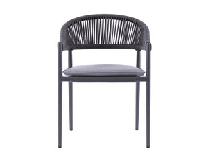 FurnitureOkay Nice Rope Outdoor Dining Chair — Charcoal