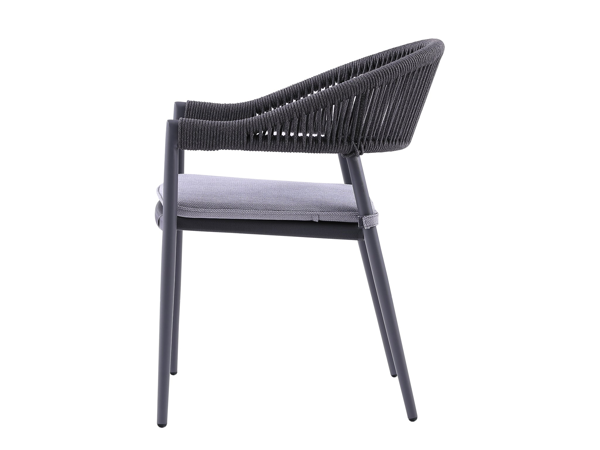 FurnitureOkay Nice Rope Outdoor Dining Chair — Charcoal