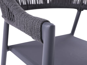 FurnitureOkay Nice Rope Outdoor Dining Chair — Charcoal