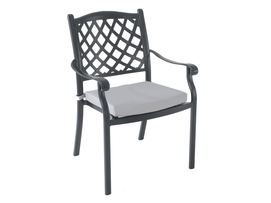 FurnitureOkay Orlando 3-Piece Cast Aluminium Outdoor Dining Setting — Black