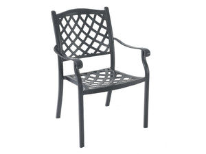 FurnitureOkay Orlando 3-Piece Cast Aluminium Outdoor Dining Setting — Black