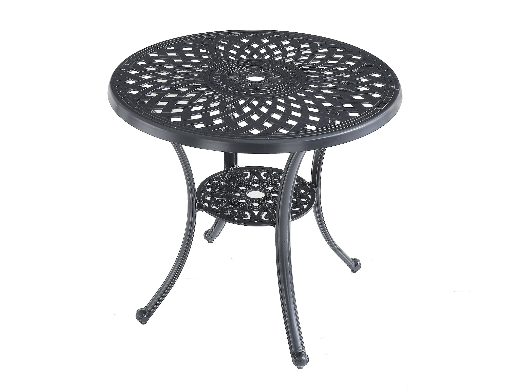 FurnitureOkay Orlando 3-Piece Cast Aluminium Outdoor Dining Setting — Black