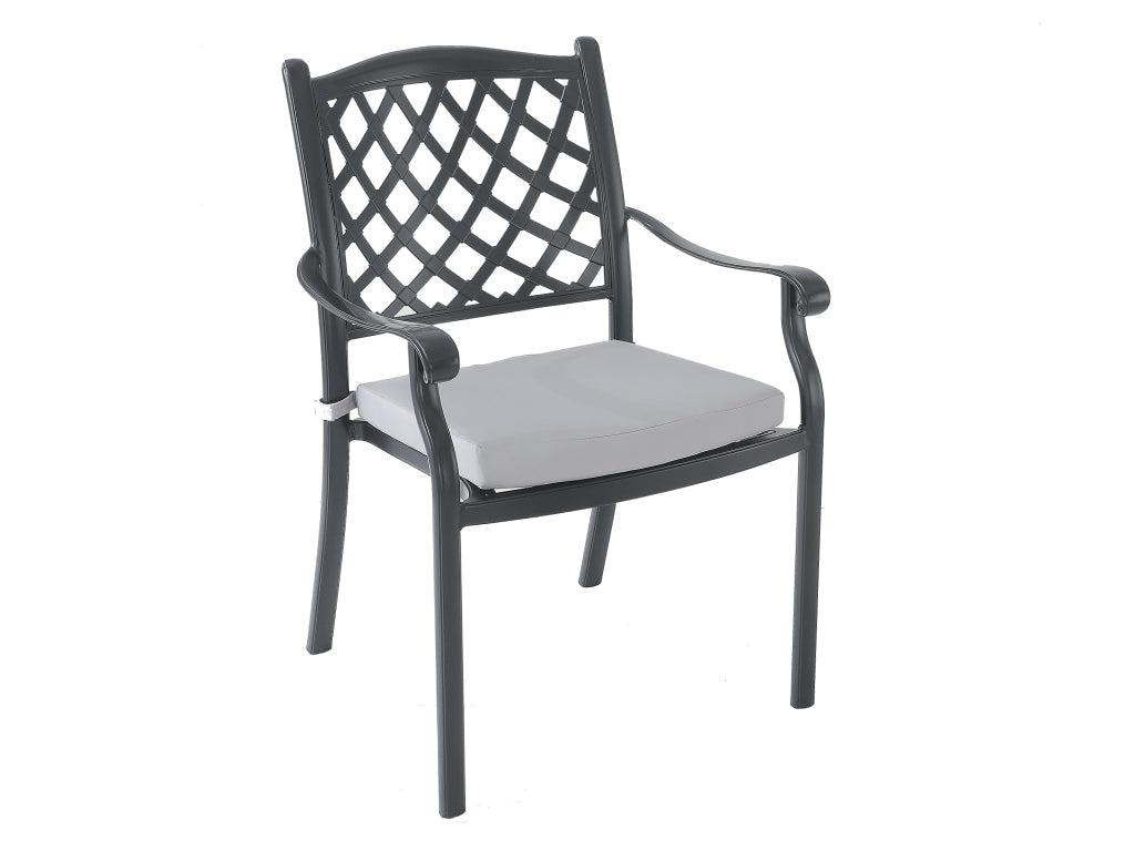 FurnitureOkay Orlando Cast Aluminium Outdoor Dining Chair — Black