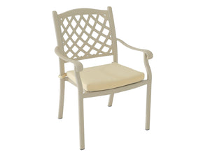 FurnitureOkay Orlando Cast Aluminium Outdoor Dining Chair — Sandstone