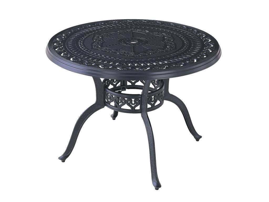 FurnitureOkay Orlando Cast Aluminium Outdoor Dining Table (100cm Round) — Black