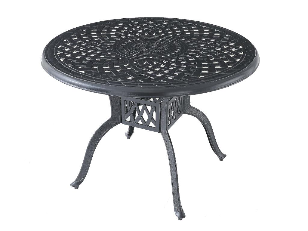 FurnitureOkay Orlando Cast Aluminium Outdoor Dining Table (106cm Round) — Black