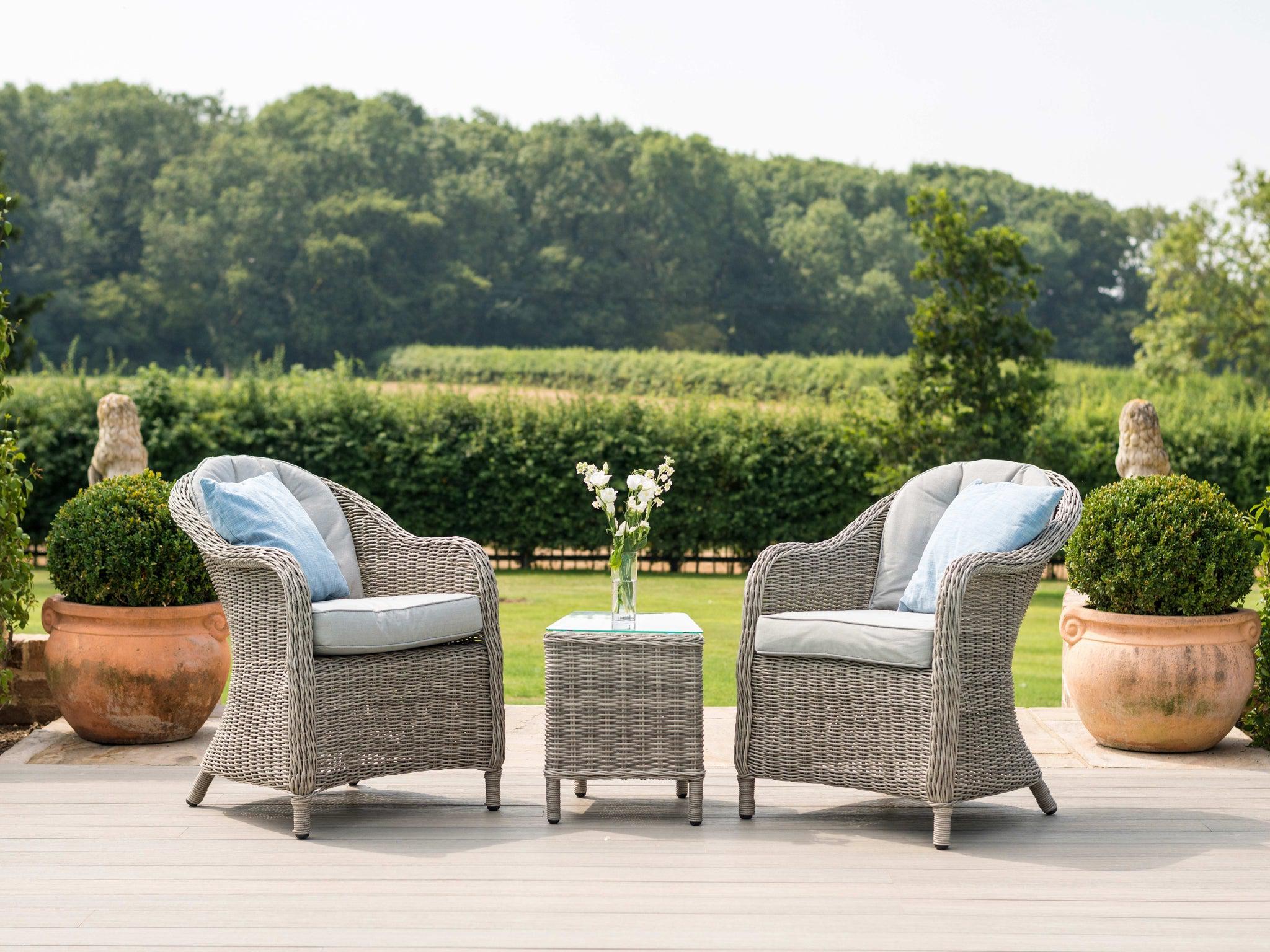 FurnitureOkay Oxford 3-Piece Wicker Outdoor Balcony Setting