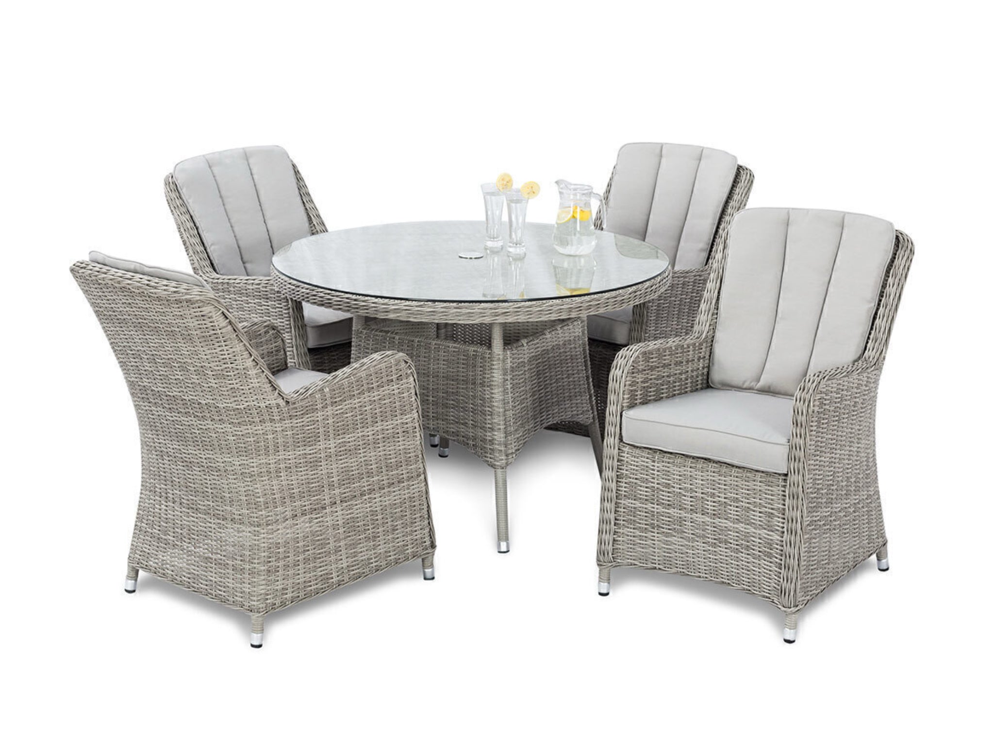 FurnitureOkay Oxford 5-Piece Wicker Outdoor Dining Setting