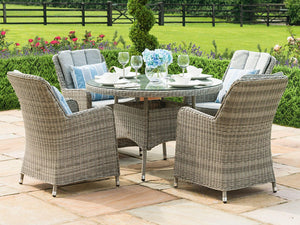 FurnitureOkay Oxford 5-Piece Wicker Outdoor Dining Setting