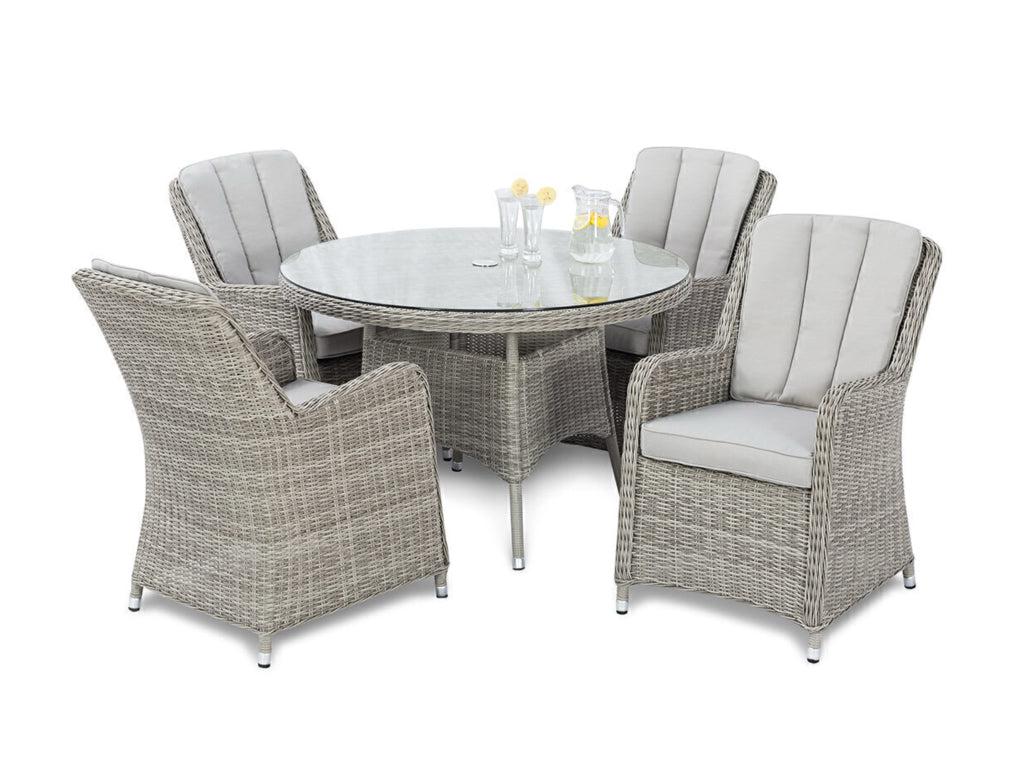 FurnitureOkay Oxford 5-Piece Wicker Outdoor Dining Setting