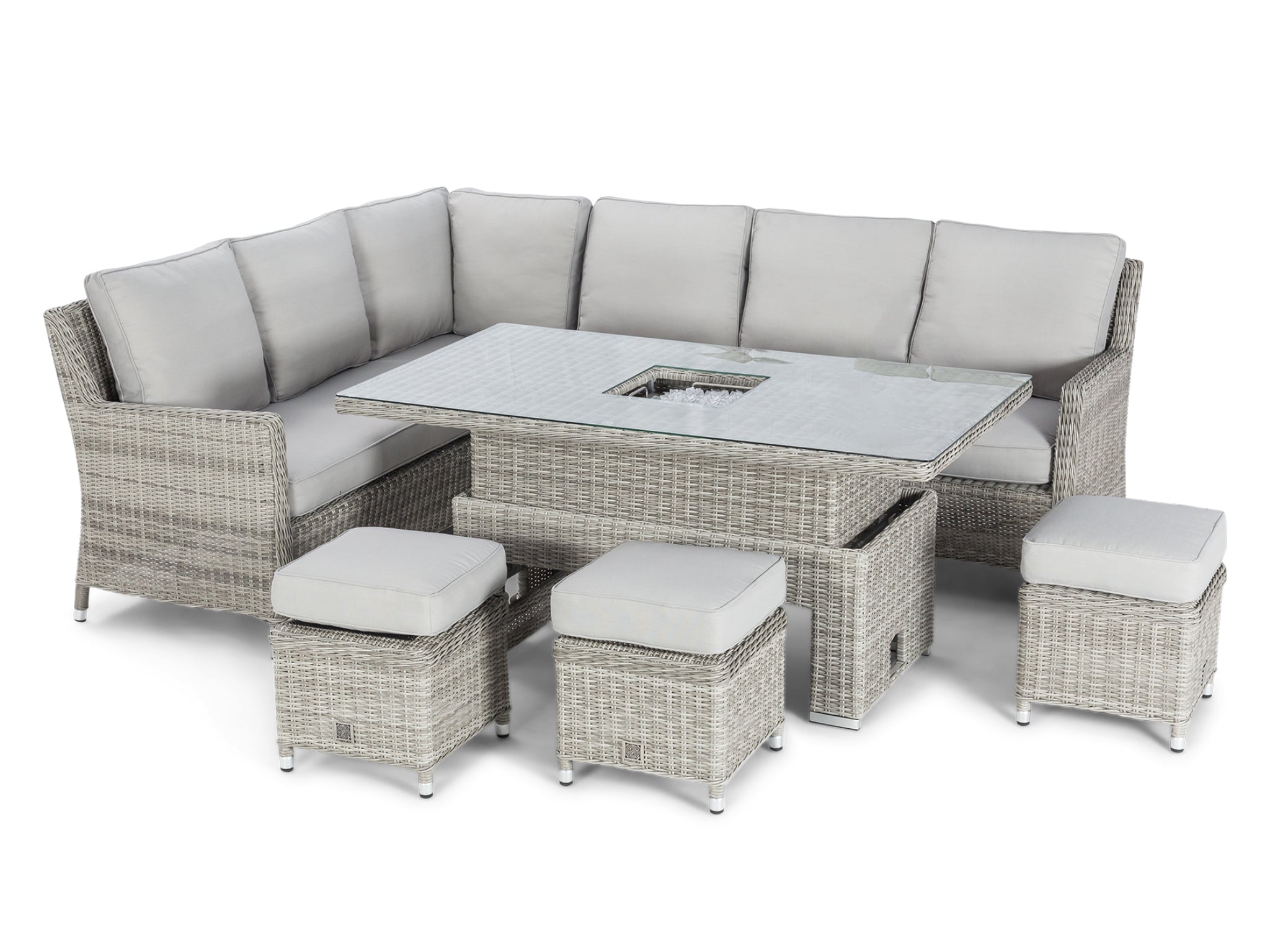 FurnitureOkay Oxford 6-Piece Wicker Outdoor Modular Lounge Setting (Rectangle)