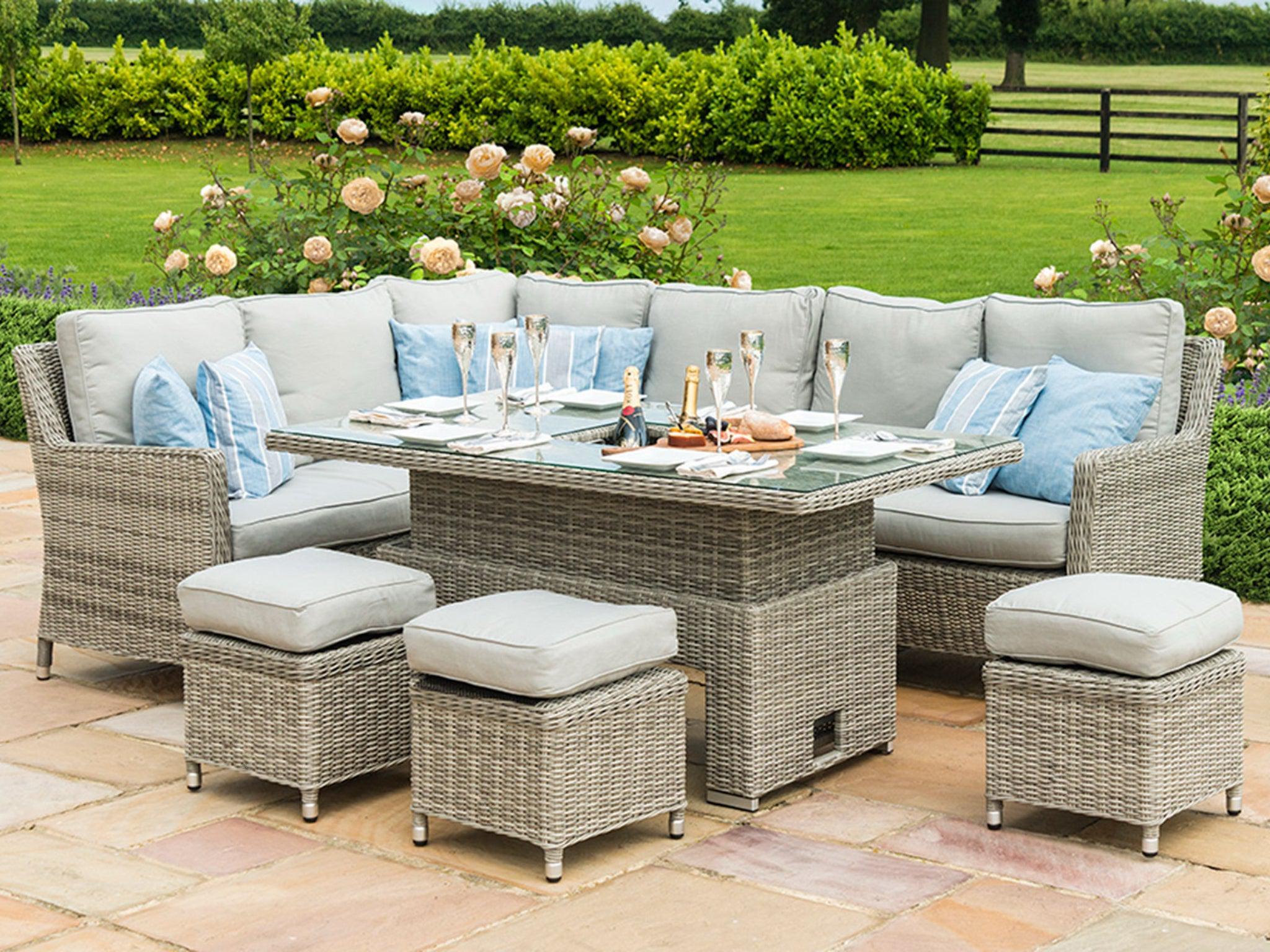 FurnitureOkay Oxford 6-Piece Wicker Outdoor Modular Lounge Setting (Rectangle)