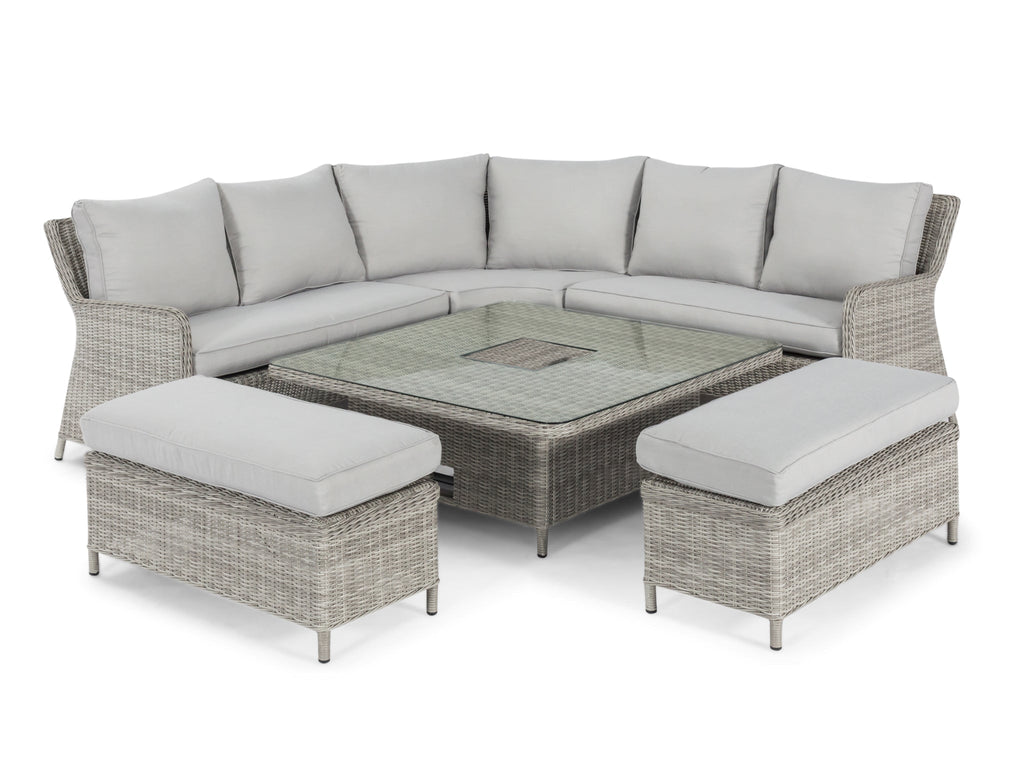 FurnitureOkay Oxford 6-Piece Wicker Outdoor Modular Lounge Setting (Square)