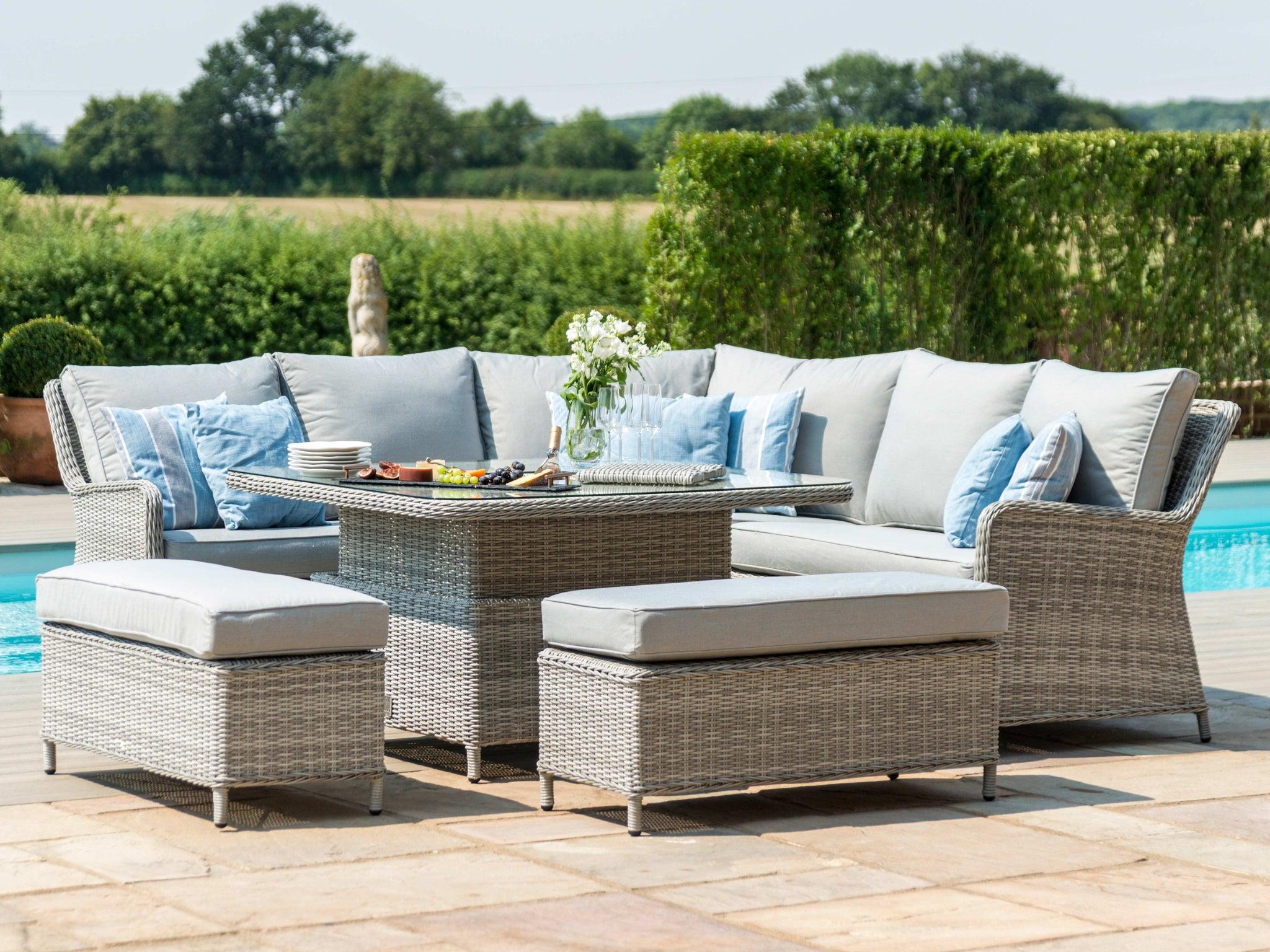 Oxford 6 Piece Wicker Outdoor Modular Lounge Setting Square FurnitureOkay