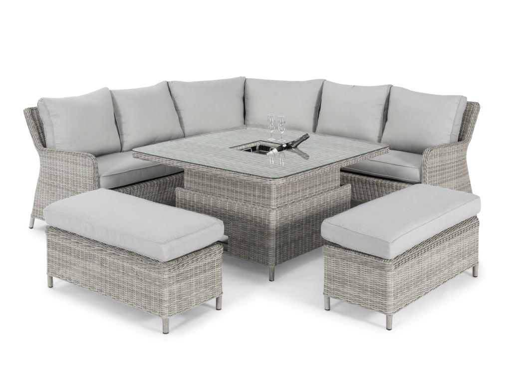 FurnitureOkay Oxford 6-Piece Wicker Outdoor Modular Lounge Setting (Square)