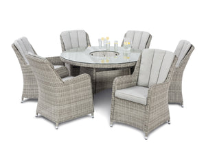 FurnitureOkay Oxford 7-Piece Wicker Outdoor Dining Setting