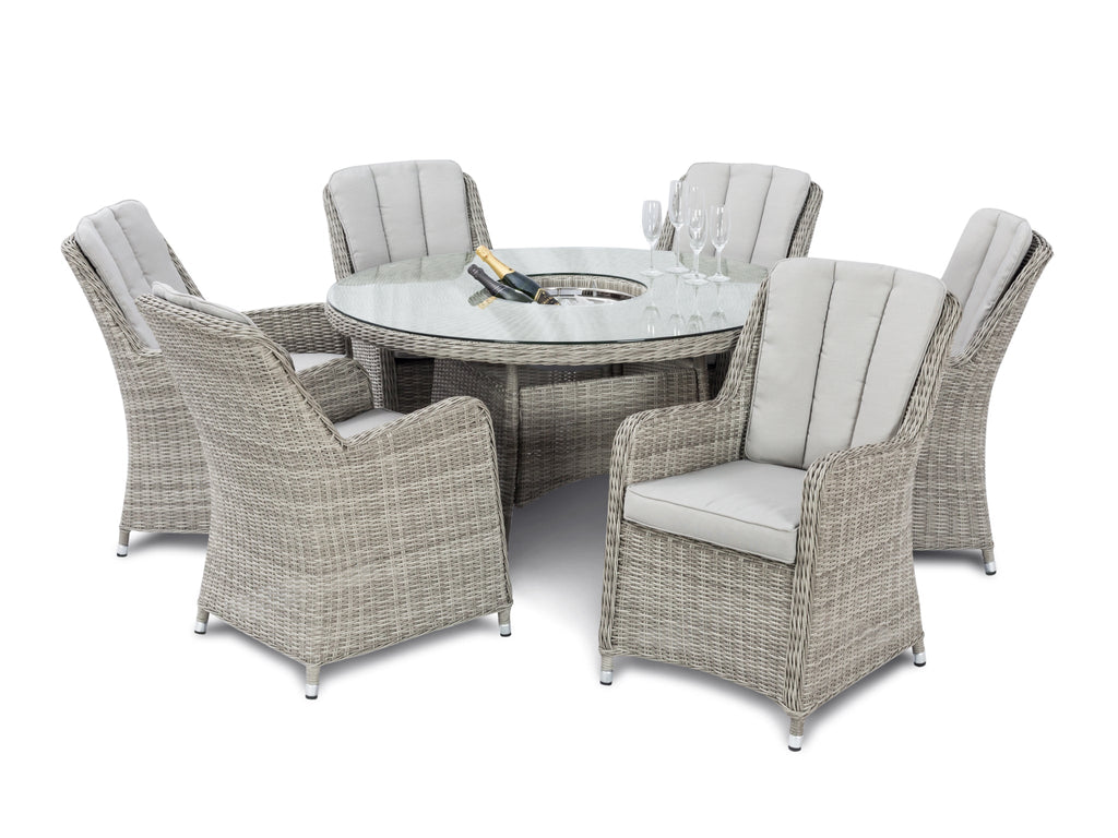 FurnitureOkay Oxford 7-Piece Wicker Outdoor Dining Setting