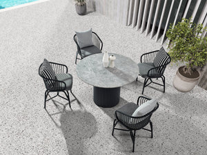 FurnitureOkay Roma Stone Outdoor Dining Table (120cm Round)