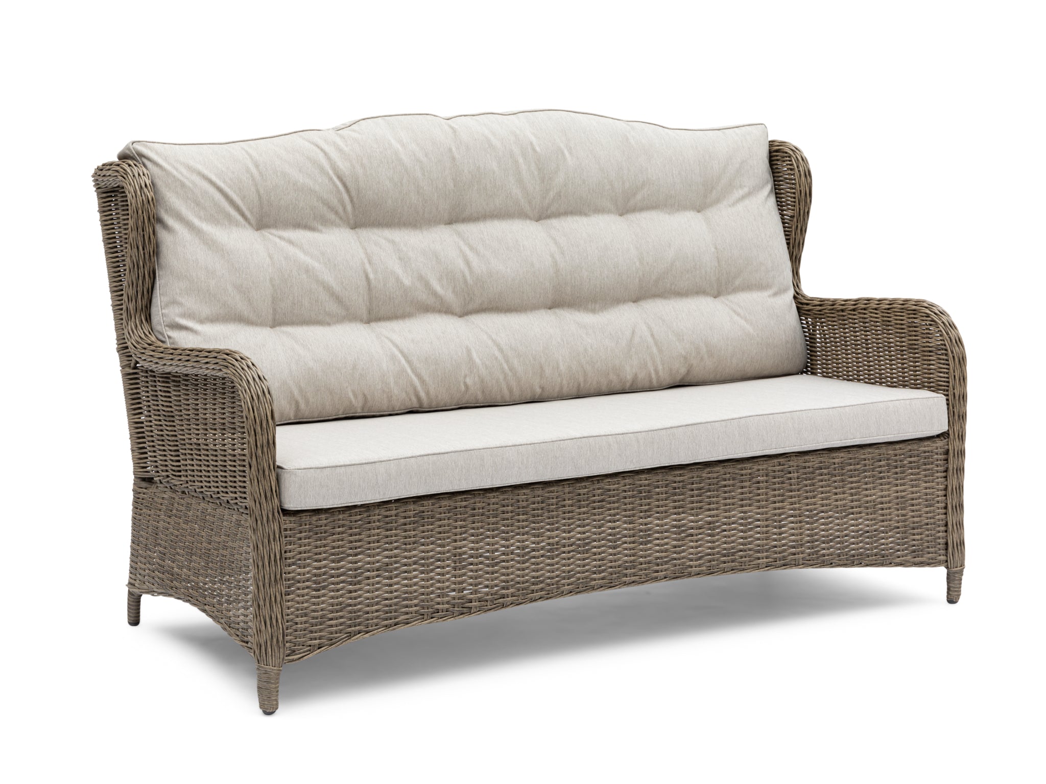 FurnitureOkay Rosebud 4-Piece Wicker Outdoor Lounge Setting — Brown