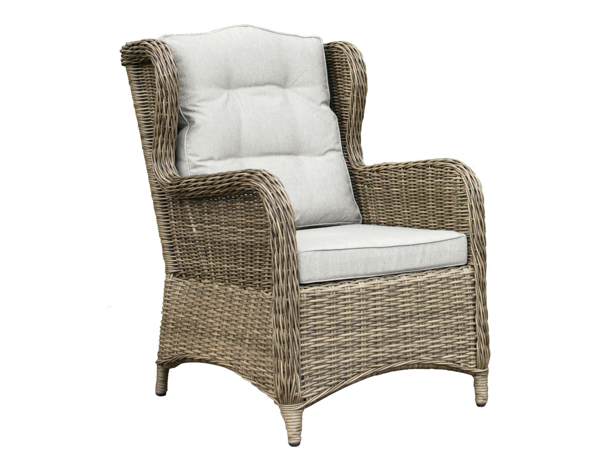 High back wicker online patio chairs