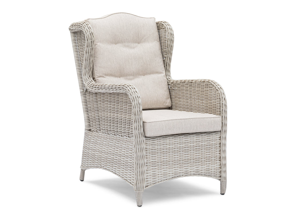 FurnitureOkay Rosebud Wicker Outdoor Lounge Chair — White Shell