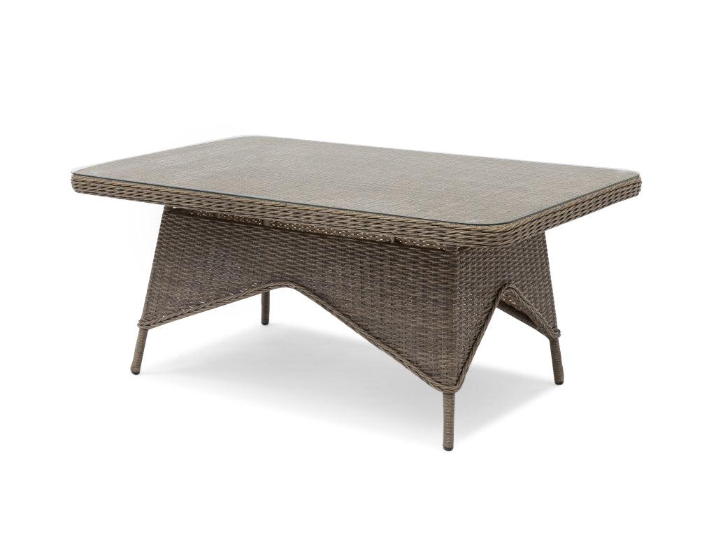 FurnitureOkay Rosebud Wicker Outdoor Low Dining Table — Brown