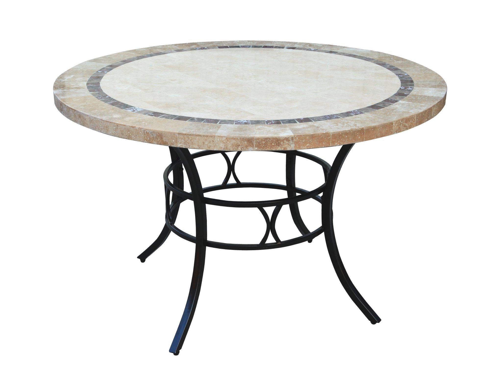 FurnitureOkay Stone Outdoor Dining Table (120cm Round)