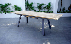 FurnitureOkay Teak Outdoor Extendable Dining Table (240/320x100cm)