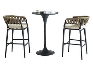 FurnitureOkay Vegas 3-Piece Rope Outdoor Bar Setting