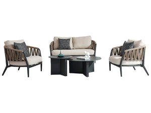 FurnitureOkay Vegas 5-Piece Rope Outdoor Lounge Setting