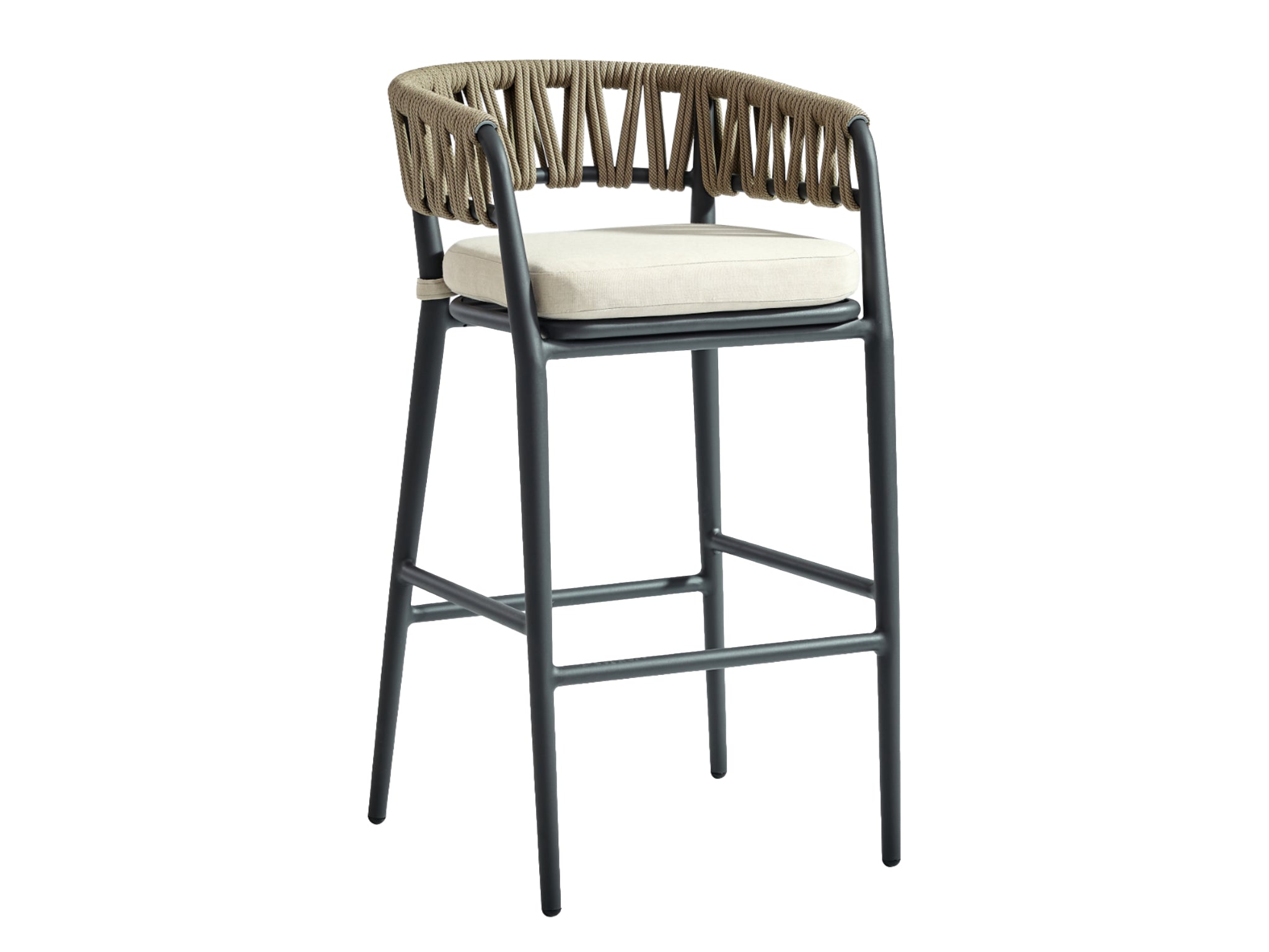 FurnitureOkay Vegas Rope Outdoor Bar Stool