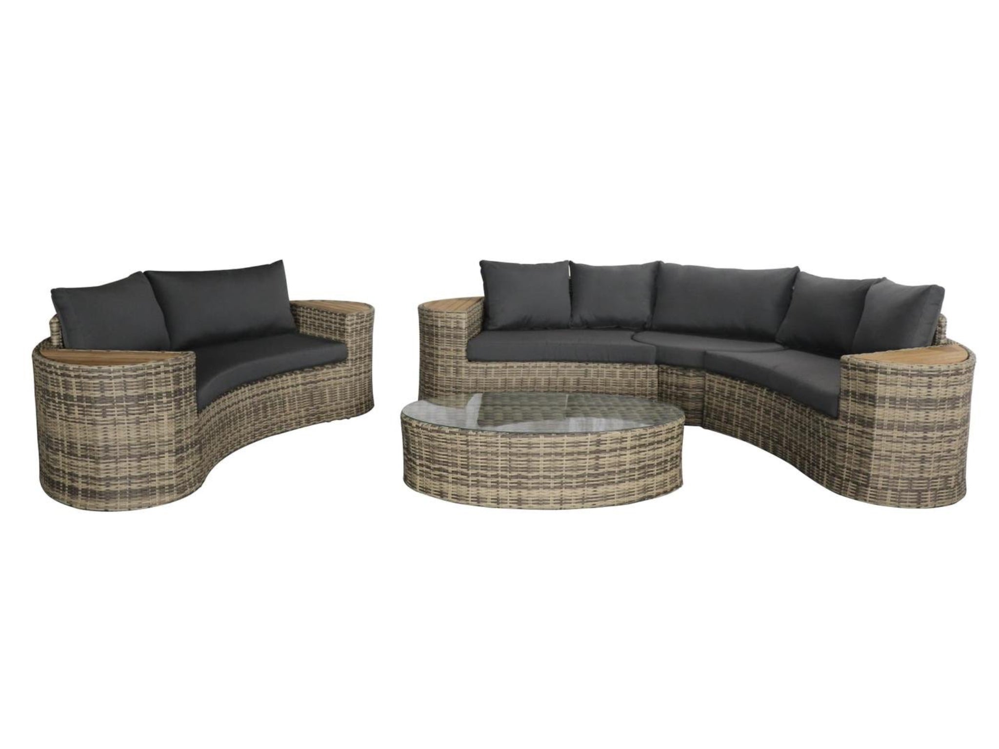 FurnitureOkay Viera 5-Piece Wicker Outdoor Modular Lounge Setting