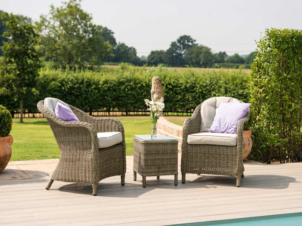 FurnitureOkay Winchester 3-Piece Wicker Outdoor Balcony Setting