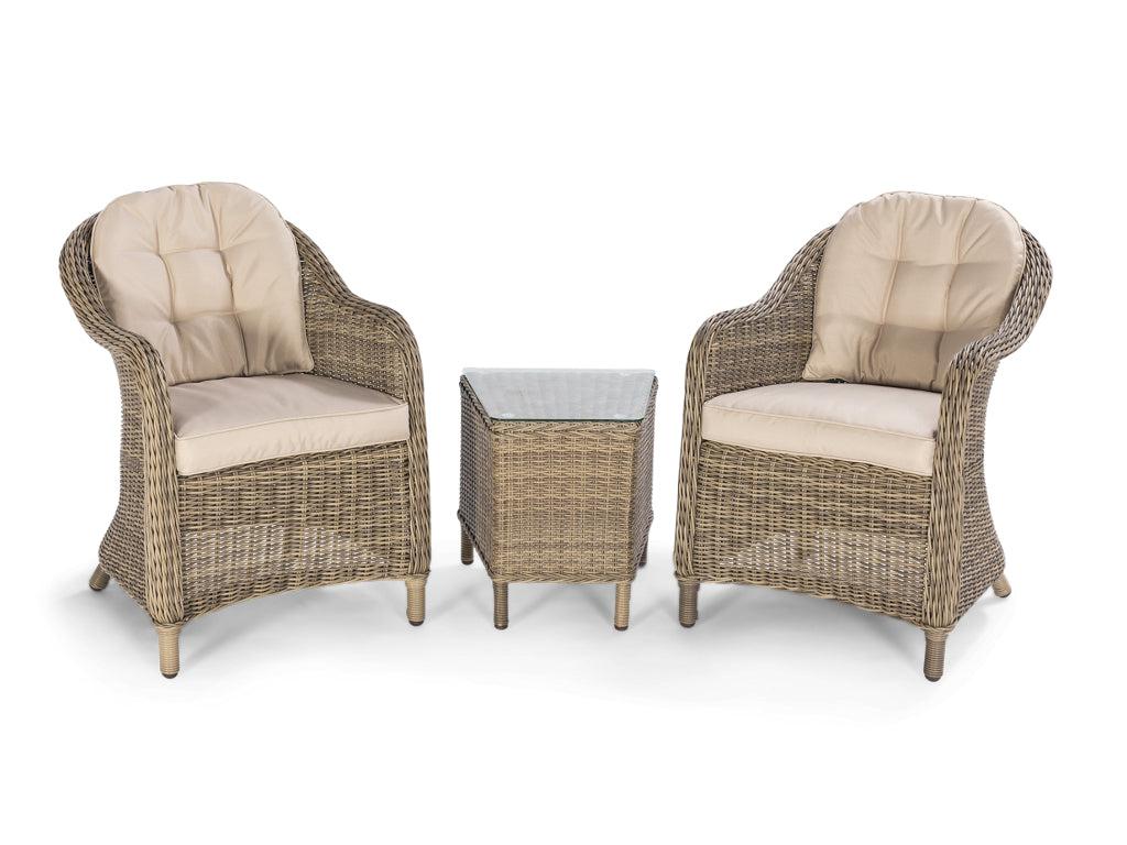 FurnitureOkay Winchester 3-Piece Wicker Outdoor Balcony Setting