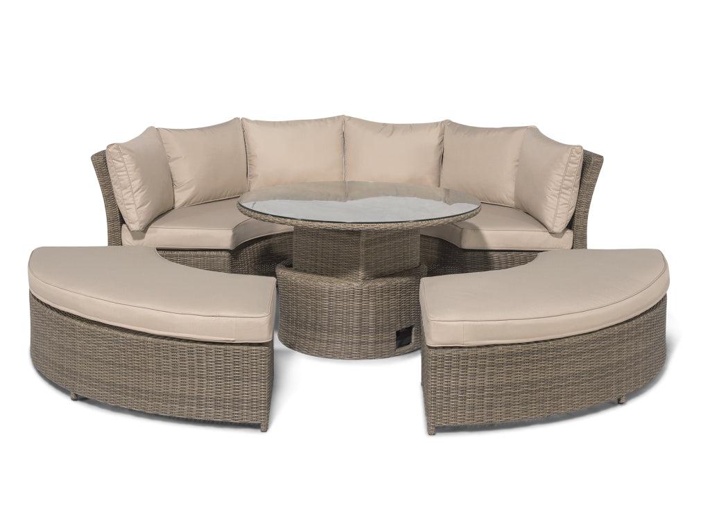 FurnitureOkay Winchester 5-Piece Wicker Outdoor Modular Lounge Setting