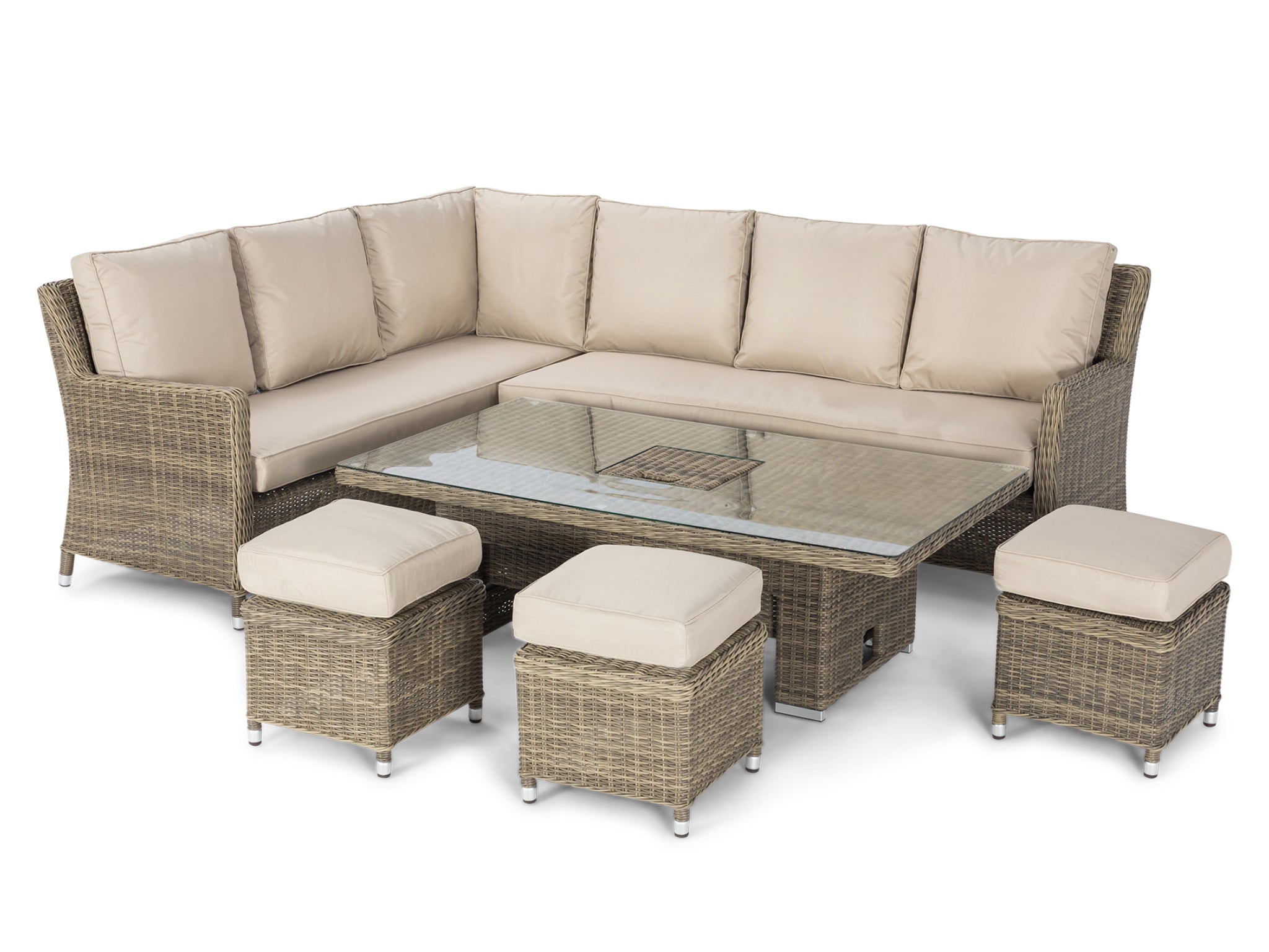 FurnitureOkay Winchester 6-Piece Wicker Outdoor Modular Lounge Setting (Rectangle)