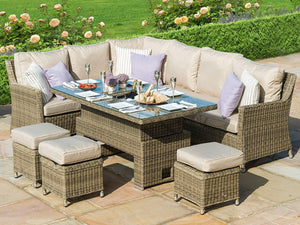 FurnitureOkay Winchester 6-Piece Wicker Outdoor Modular Lounge Setting (Rectangle)