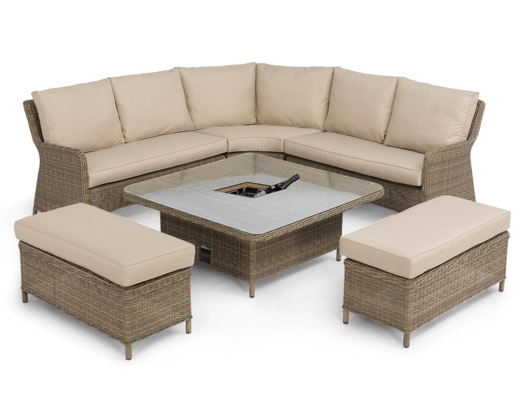 FurnitureOkay Winchester 6-Piece Wicker Outdoor Modular Lounge Setting (Square)