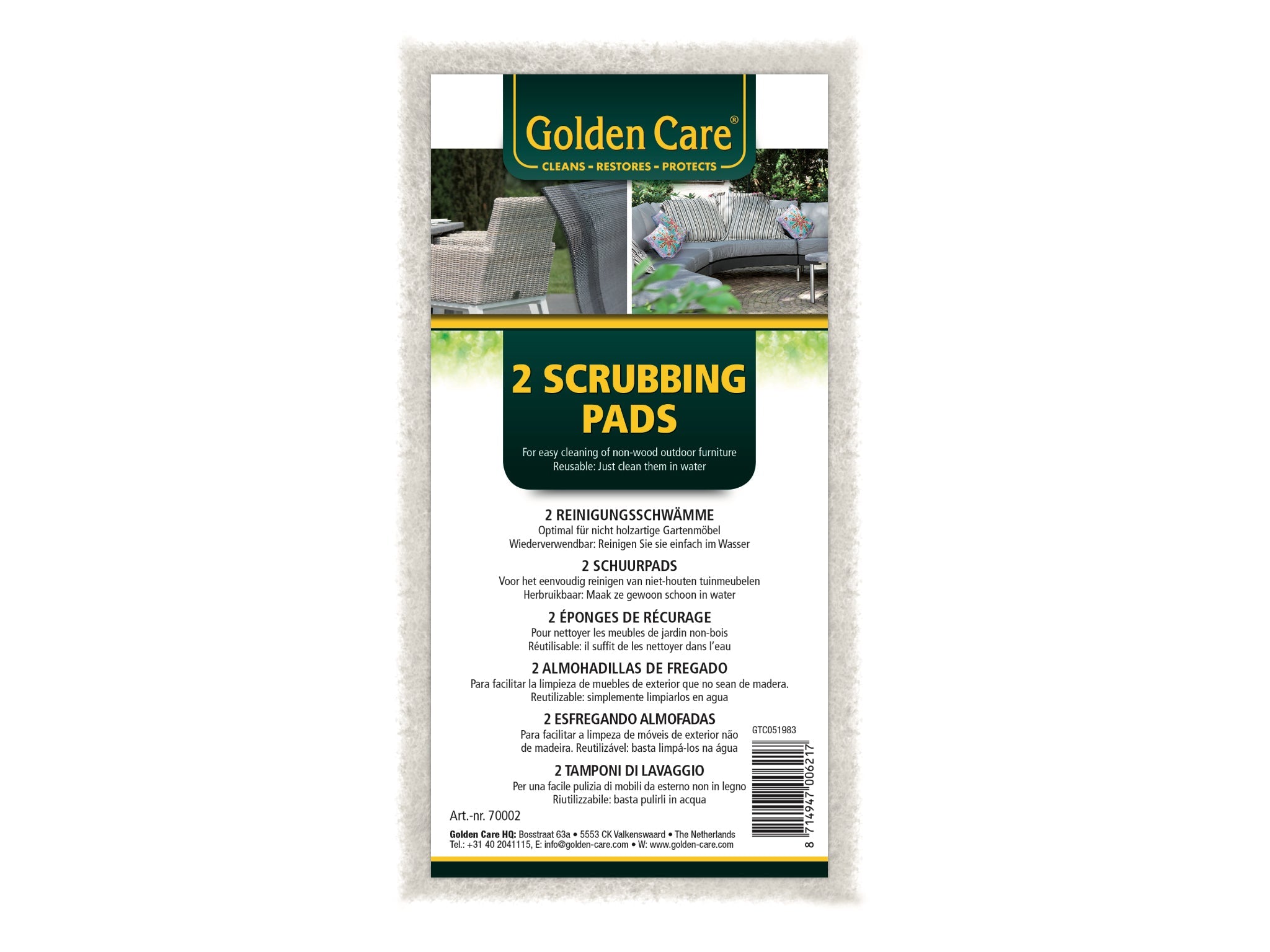 Golden Care Scrubbing Pads (2-Pack) — White