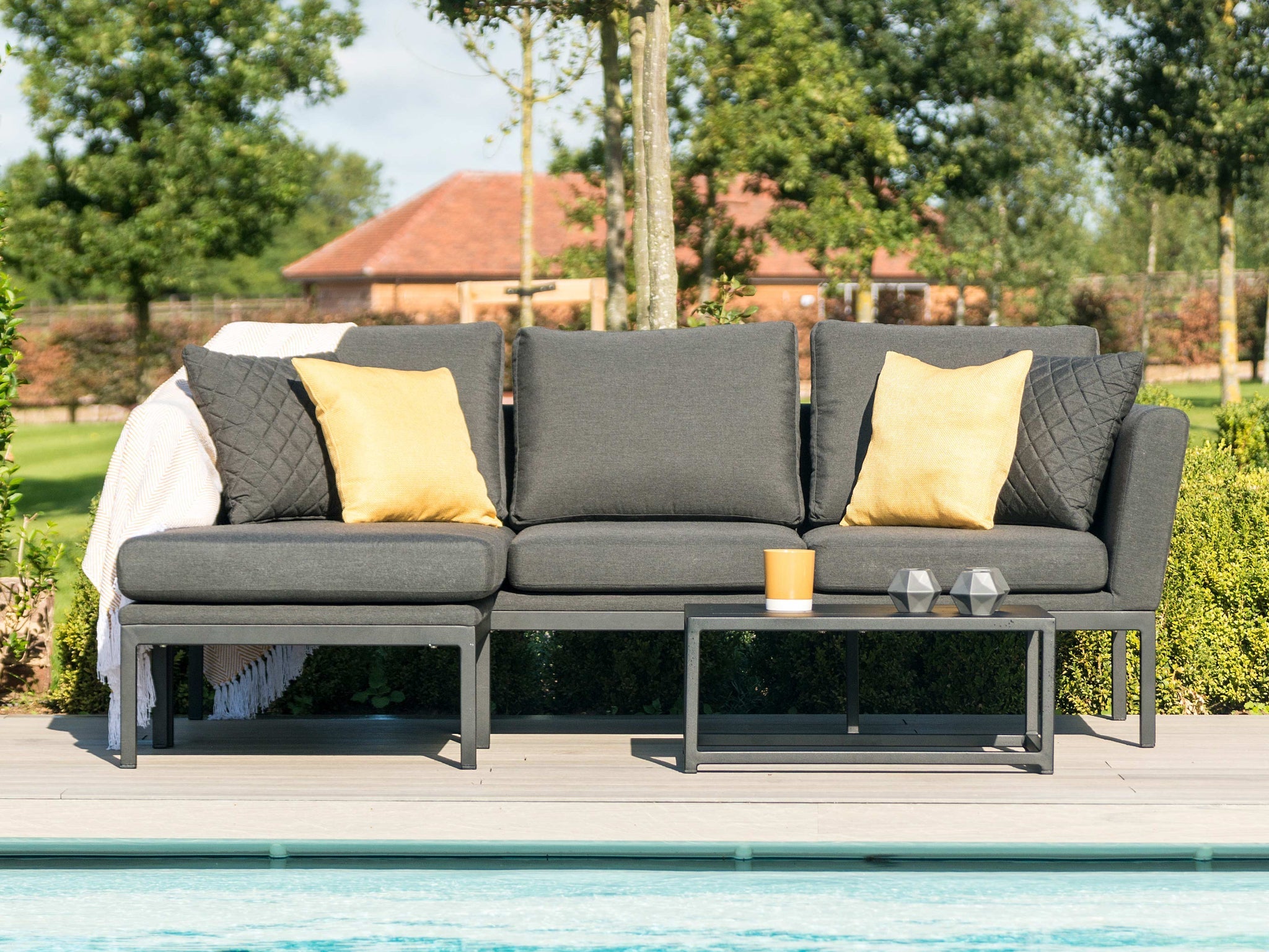 SIMPO Pulse 4-Piece Outdoor Chaise Lounge Setting — Charcoal