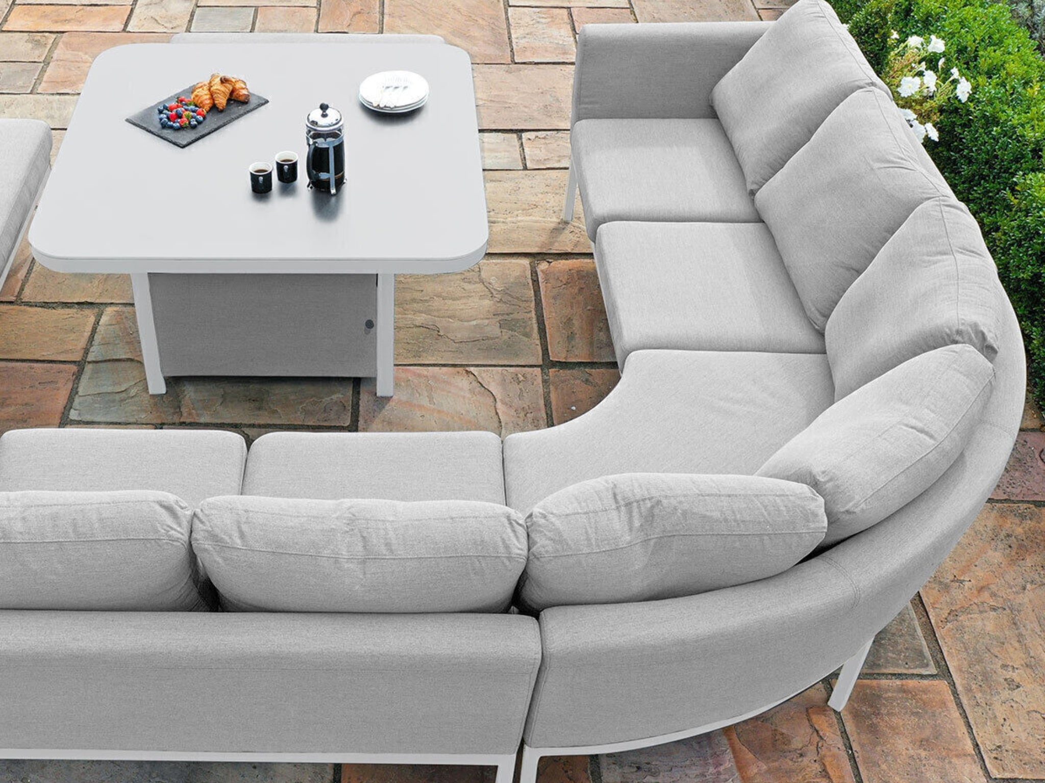 SIMPO Pulse 6-Piece Outdoor Modular Lounge Setting (Square) — Lead Chiné
