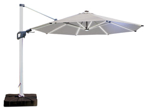 Coolaroo Brighton 3.5m Round LED Cantilever Umbrella — Steel