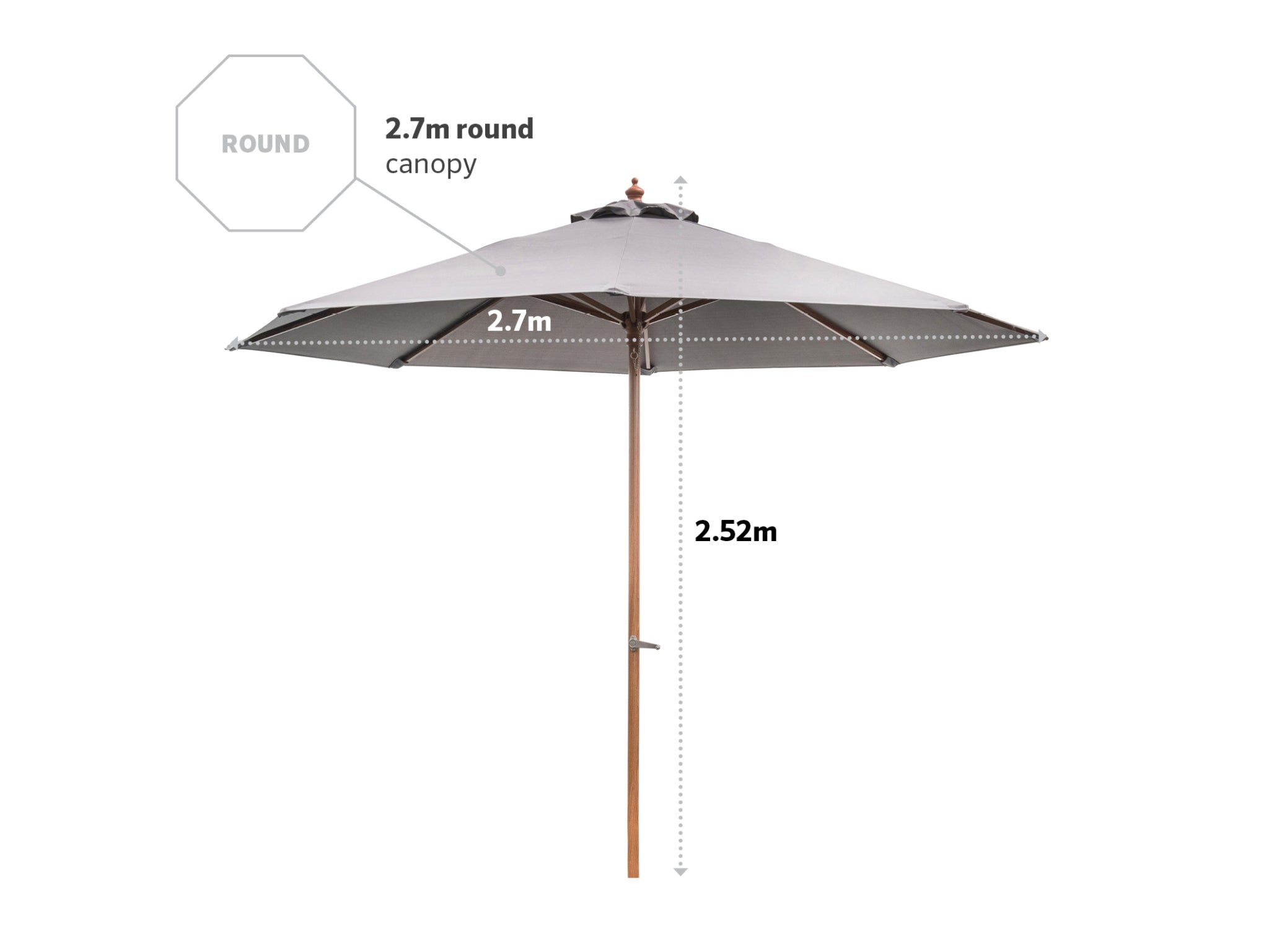 Coolaroo Elwood 2.7m Round Market Umbrella